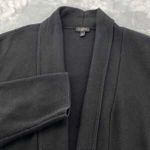 Talbots Woman 3X Black Textured Open Front Shawl Collar Cardigan Sweater
